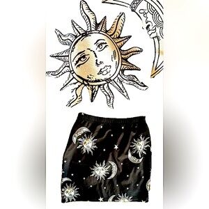 Stars & moon mini skirt